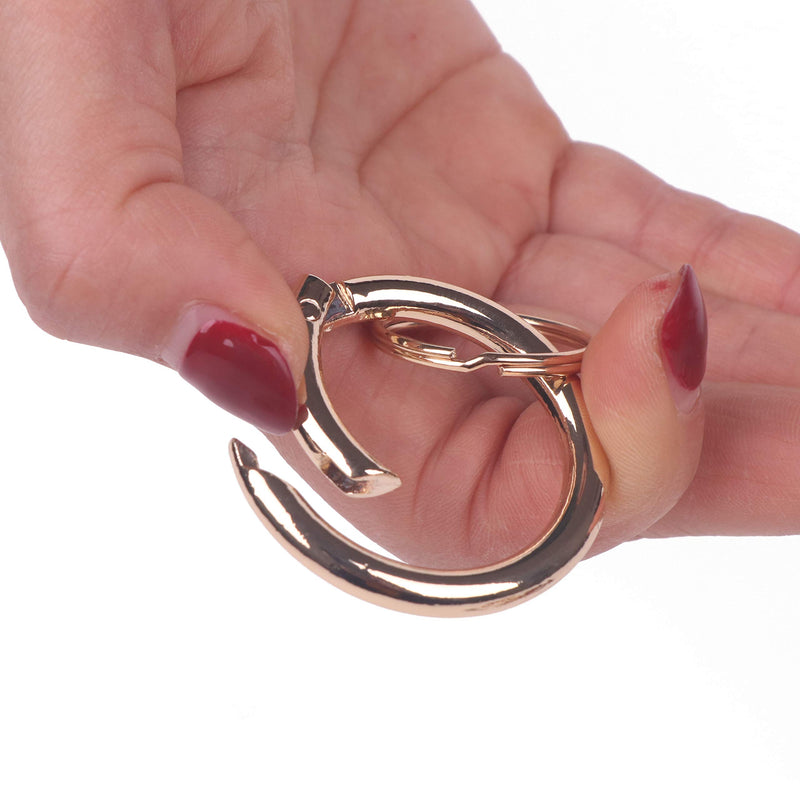 [Australia] - YAKA Silicone Wrist Rhombic Keychain Circle Bracelet Rubber Bangle Round Keyring Black 
