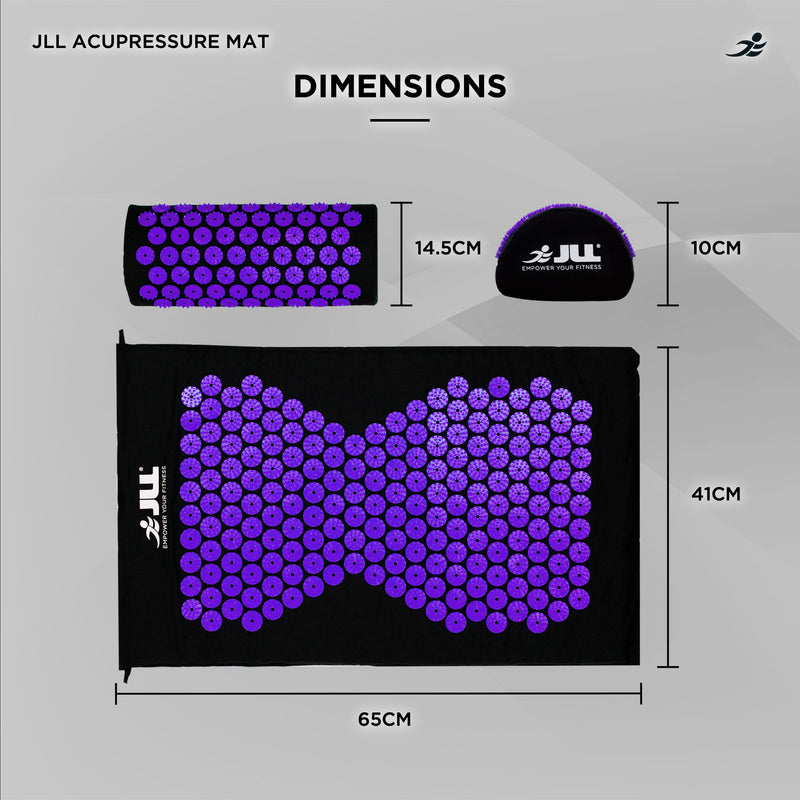 [Australia] - JLL� Acupressure Mat Set - Acupuncture Mat and Acupuncture Pillow for Relaxation and Pain Relief - Massage Mat, Acupressure Cushion, Washable Cover and Travel Bag (Purple) Purple 
