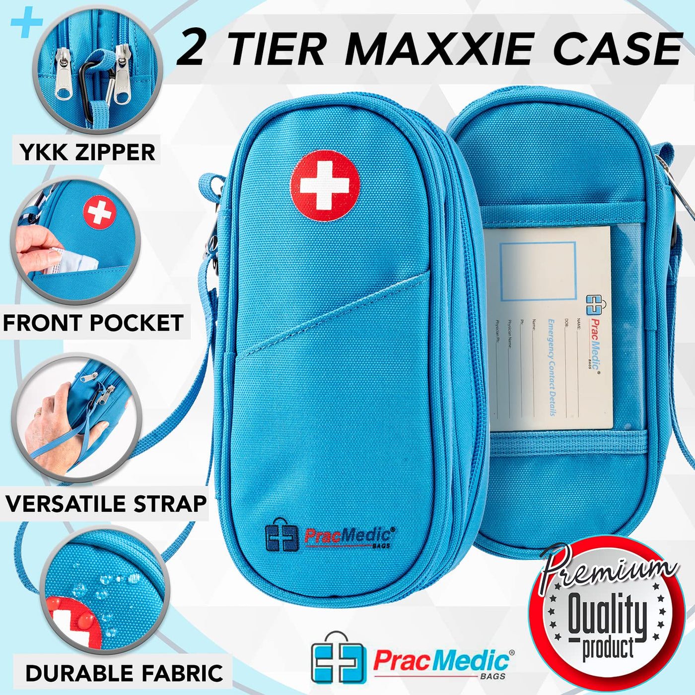 PracMedic Bags Epipen Carry Case- Holds Epi Pens, Auvi Q, Inhaler, Epi