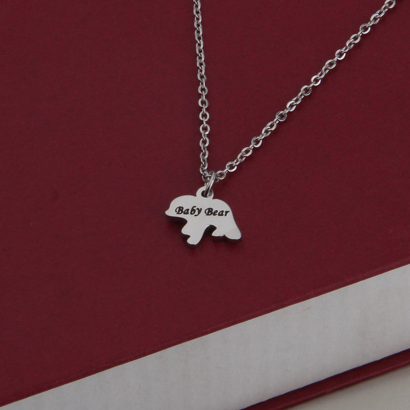 [Australia] - Zuo Bao Mama Bear and Baby Bear Necklace Set Mother Daughter Necklace Mom Jewelry Silver-2 cubs 