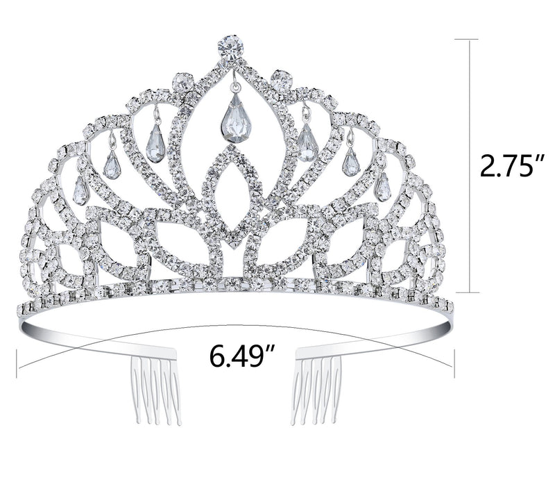 [Australia] - BABEYOND Crystal Queen Tiara Crown Rhinestones Pageant Quinceanera Crown Prom Princess Tiara Crown Bridal Wedding Crown Tiara Headband Style 2 