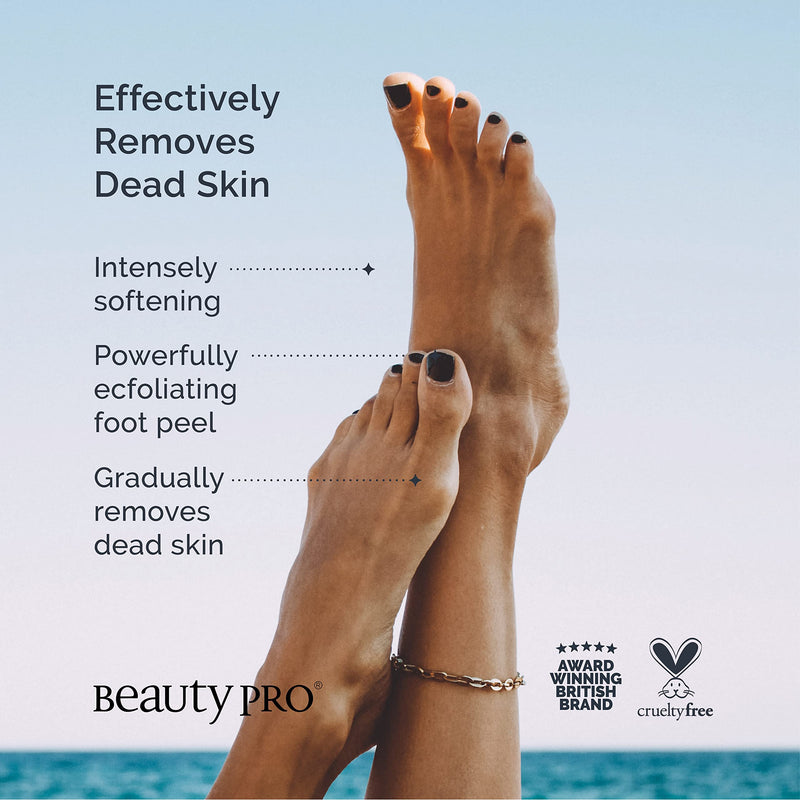 [Australia] - BEAUTYPRO FOOT & CALLUS PEEL With 16 Natural Plant Botanicals | Vegan Foot Peel Mask for Baby Soft Feet | Cracked Heel Repair | Exfoliating Socks | Foot Mask Peel | 