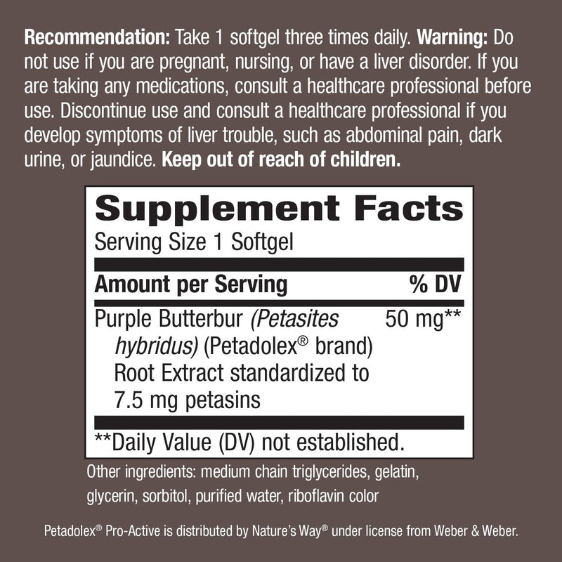 [Australia] - Enzymatic Therapy Petadolex Pro-Active Blood Vessel Health with Patented Butterbur, 60 Softgels 