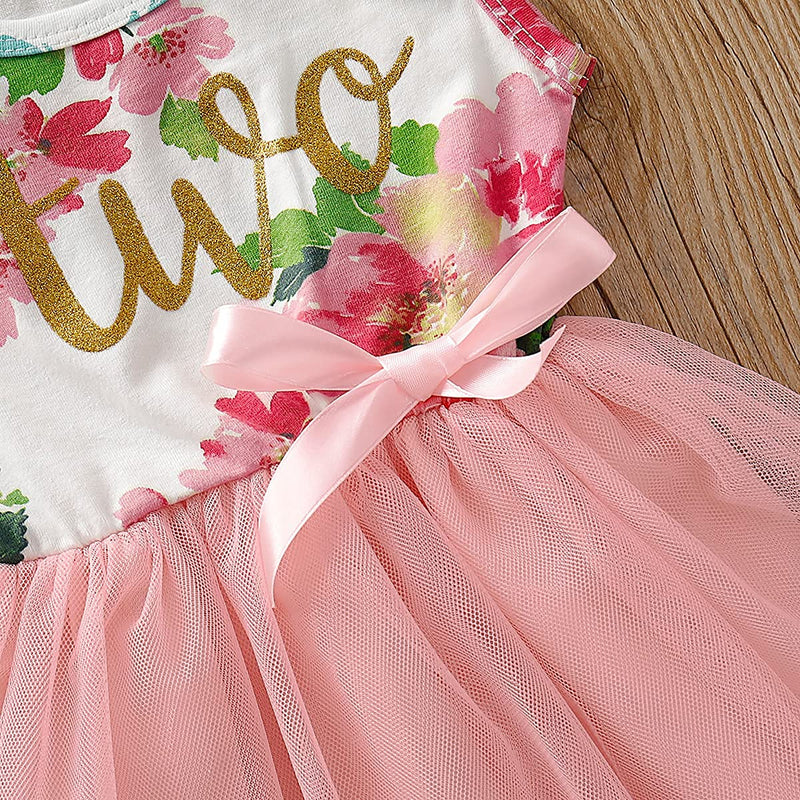 [Australia] - Baby Girl Two Year Old Birthday Outfits Toddler 2nd Birthday Dress Set 2T Pink 