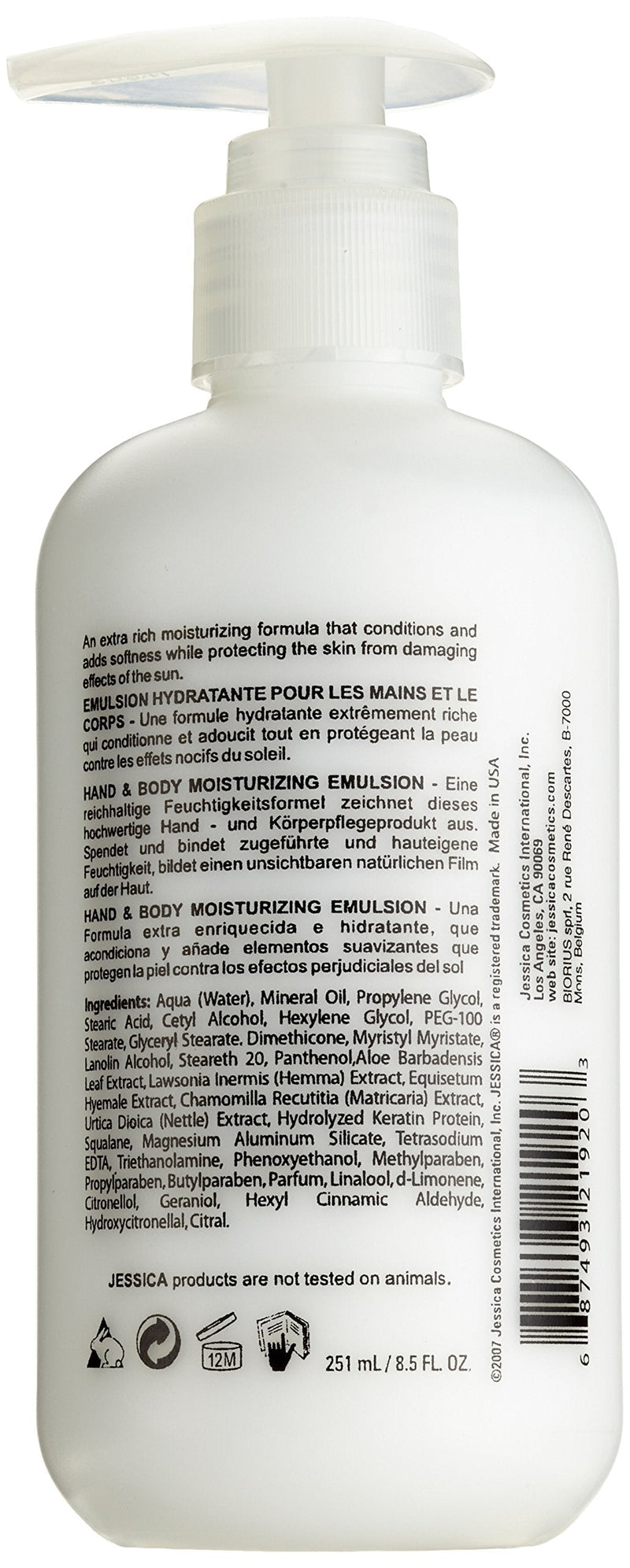 [Australia] - JESSICA Hand and Body Moisturising Emulsion 251 ml 