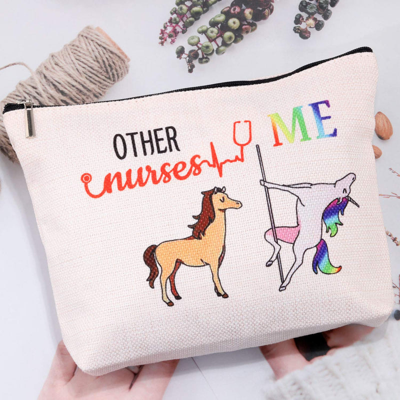 [Australia] - Nurse Cosmetic Bag Funny Nurse Gifts Nurse Makeup Pouch Nursing Student Gifts for Women Nurse Toiletry Bag (Nurse Bag) White 