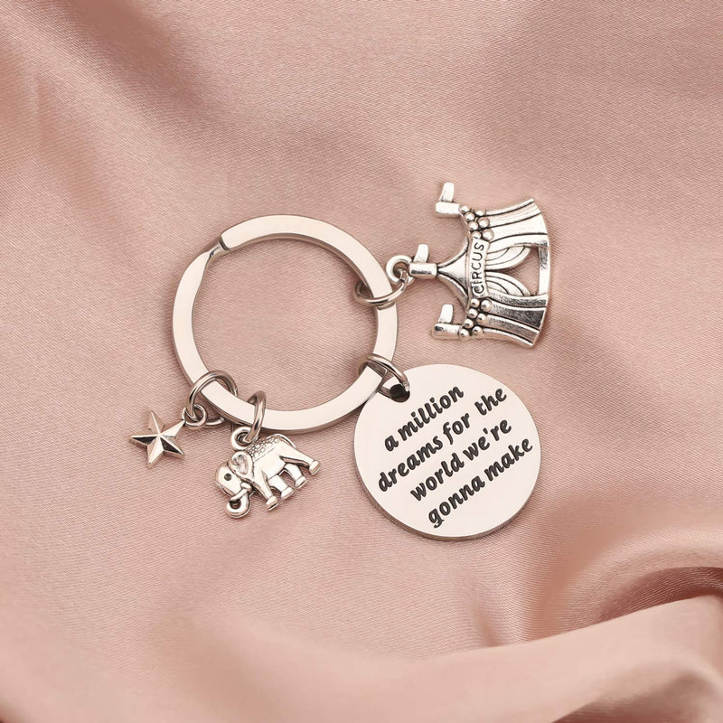 [Australia] - BAUNA The Greatest Showman Jewelry Inspirational Gifts A Million Dreams for The World We're Gonna Make Keychain Dream Jewellery The Greatest Showman Inspired Keychain 