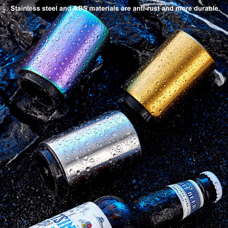 [Australia] - Magnetic Bottle Opener, Jiuhao Stainless Steel Push Down Automatic Beer Bottle Opener,Beer Gifts for Men,Kitchen Gadgets for Men (Black) Black 