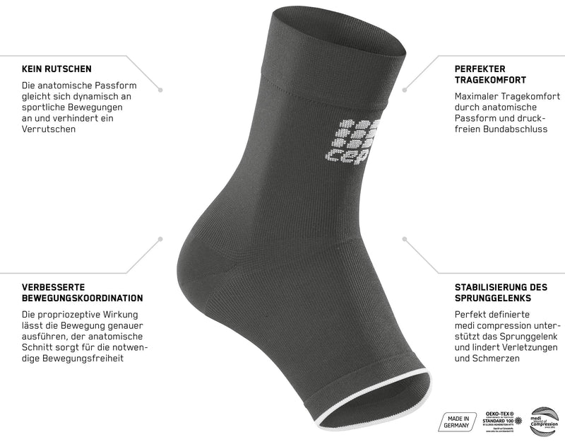 [Australia] - CEP Ortho Ankle Sleeve, Support, unisex (IV, Black/Grey) IV 