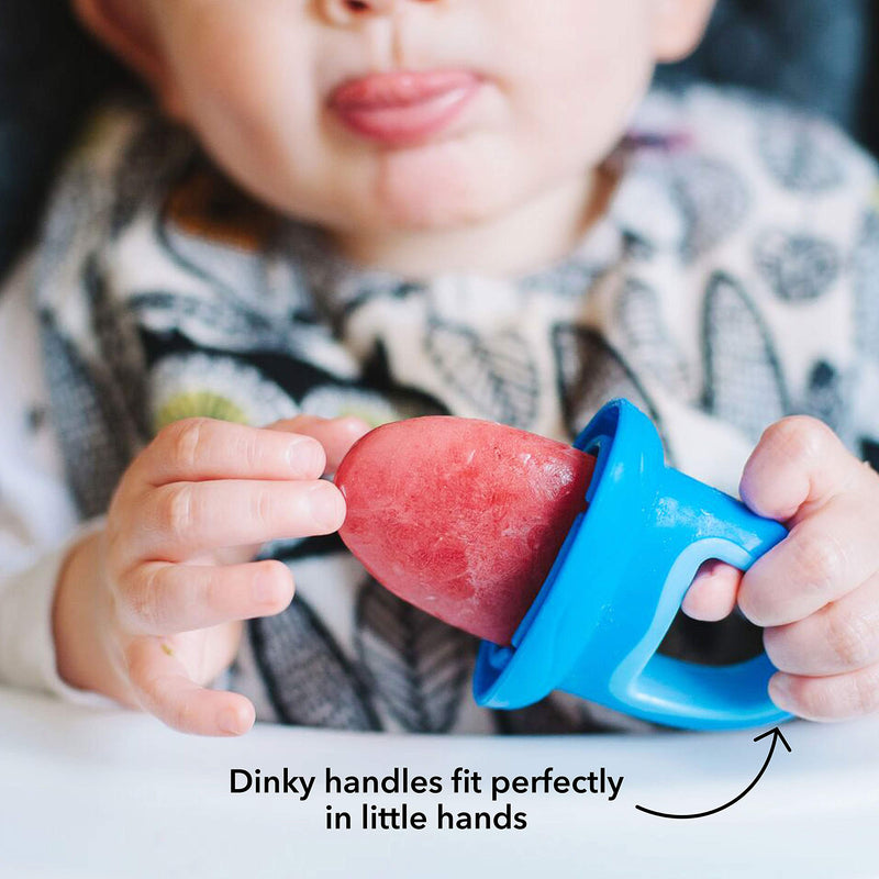 [Australia] - Nuby Fruitsicles – Frozen Puree Moulds with Easy Grip Handles | Soothing Teether | Suitable from 6 Months Plus 4 Count (Pack of 1) single 