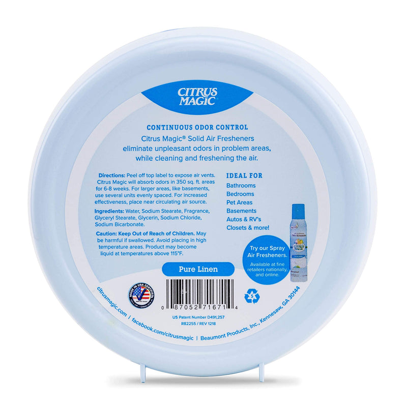 [Australia] - Citrus Magic, Pure Linen, Odor Absorbing Solid Air Freshener, 8-Ounce, 8 Ounce (Pack of 1) Citrus 8 Ounce (Pack of 1) 