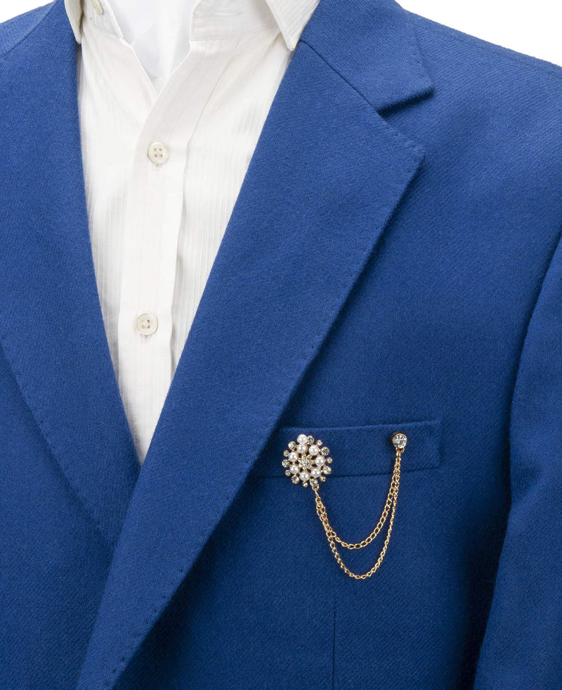 [Australia] - Knighthood Pearl Star Swarovski Sunshine Lapel Pin Badge Coat Suit Wedding Gift Party Shirt Collar Accessories Brooch for Men 