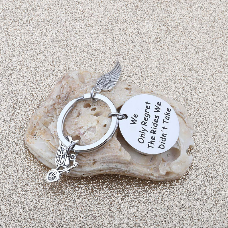 [Australia] - CHOORO Motorcycle Memorial Jewelry Memorial for Brother Dad Husband Sympathy Gift We Only Regret The Rides We Didn't Take Keychain We Only Regret keychain 