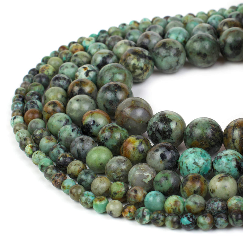 [Australia] - RVG 4mm Natural African Turquoise Beads Round Gemstone Loose Stone Mala 15.5 in Strand for Jewelry Making (Approx 88-90 pcs) 