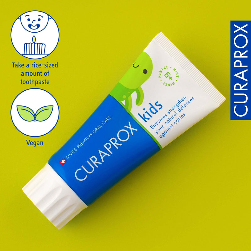 [Australia] - Curaprox Children's Toothpaste CS Kids Mint, 60ml - Toothpaste for Kids 6 + Years with 1,450 ppm Fluoride - SLS Free, Microplastic Free & Triclosan Free Kids Toothpaste. 