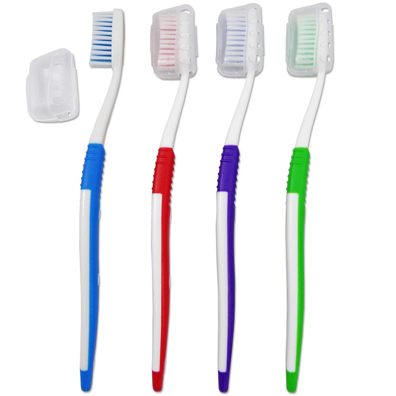 [Australia] - Adult Toothbrushes with Covers ~ Bulk Pack of 20 Manual Toothbrushes ~ Individually Packaged Medium Firm Bristles 