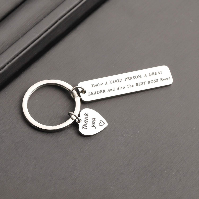 [Australia] - bobauna Leader Boss Keychain You're A Good Person A Great Leader and Also The Best Boss Ever Appreciation Gift for Boss Leader 
