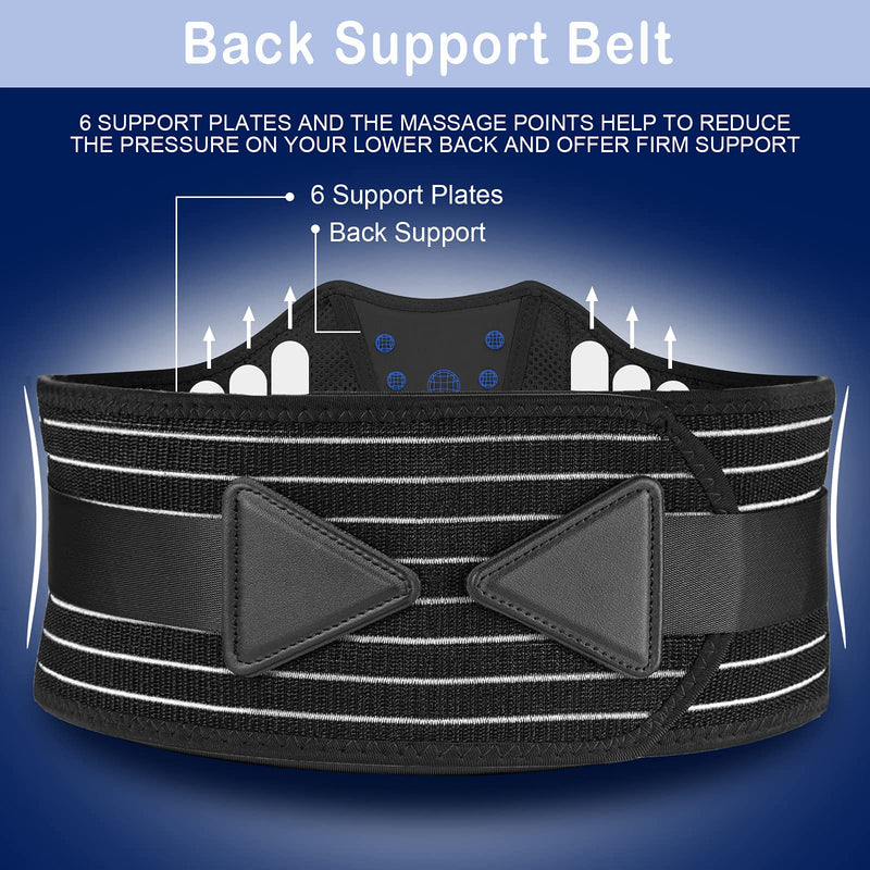 [Australia] - Lower Back Support Belt, ZINUU Back Support Brace with 6 Support Plates, Adjustable Breathable Lumbar Support Brace Back Pain Relief Waist Belt for Men Women Father Gifts( Universal, Waist 70-130cm) 