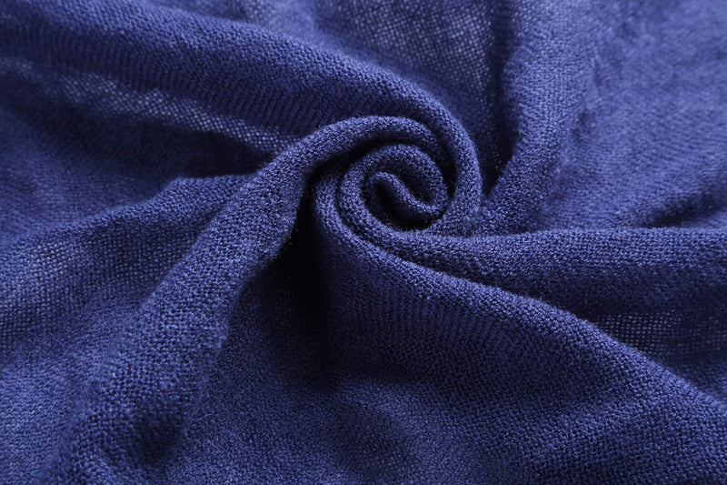 [Australia] - Jaweaver Classic Warm Soft Scarfs Women Men Large Long Pashmina Shawls and Wraps In Solid Color For Fall Winter Navy 