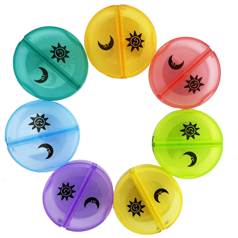 [Australia] - JFA Medical Weekly Cylindrical Pill Box Organiser/Reminder for Medicines Supplements, Vitamins, 7days, 2 compartments per Day 
