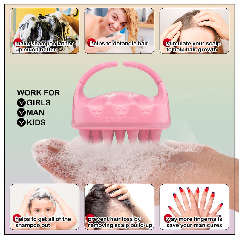 [Australia] - Cbiumpro Scalp Massager Shampoo Brush, 2 Pack Brush Hair Growth, Soft Silicone Exfoliator Dandruff Removal, Care Scrubber All Types of , Teens, Men, Pet Dogs, ( Pink ) 