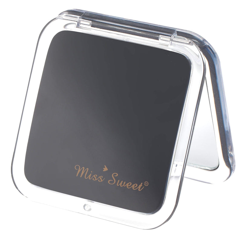 [Australia] - Miss Sweet Compact Mirror for Purse Pocket Mirror True image&10X magnification (Black) Black 10x/1x 