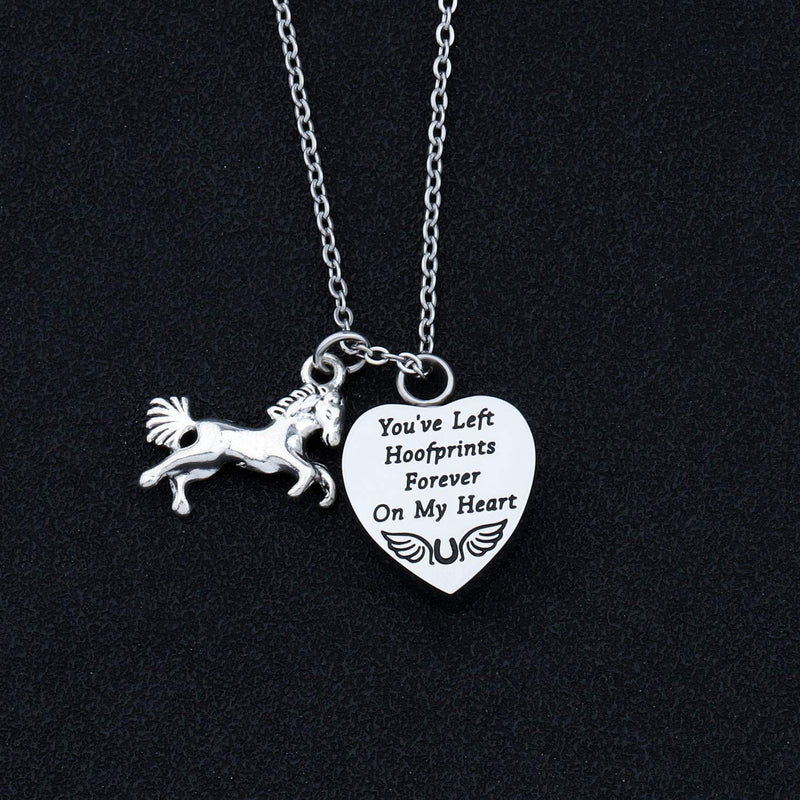 [Australia] - HOLLP Loss of Horse Remembrance Sympathy Gift Cinerary Casket Cremation Pendant Necklace Memorial Keepsake Gifts for Horse Lovers 