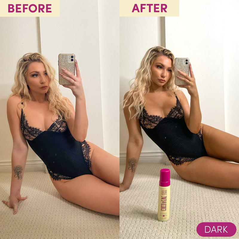 [Australia] - Coco & Eve Sunny Honey Bali Bronzing Self Tanner Mousse - All Natural Sunless Tanning Mousse | Instant Self Tanning Lotion with Bronzer and Skin Moisturizer (Dark) Dark 