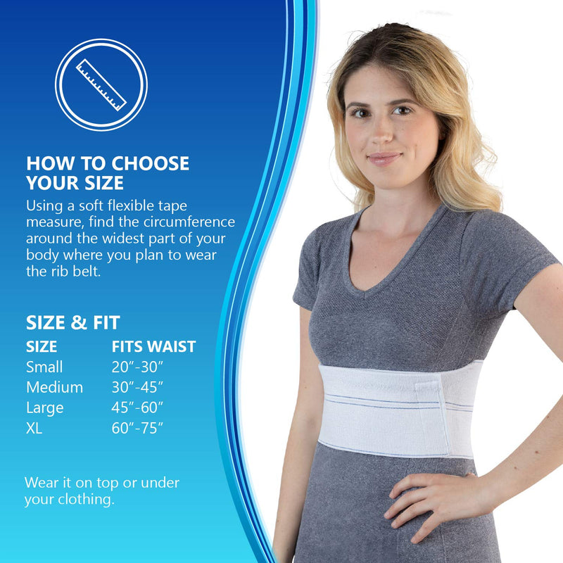 [Australia] - NYOrtho Elastic Rib Support Belt - Torso Compression Binder Binder Rib Brace Treatment,Wrap for Natural Healing (Female - Fits 30"-45" Chest) 30-45 Inch (Pack of 1) Female 