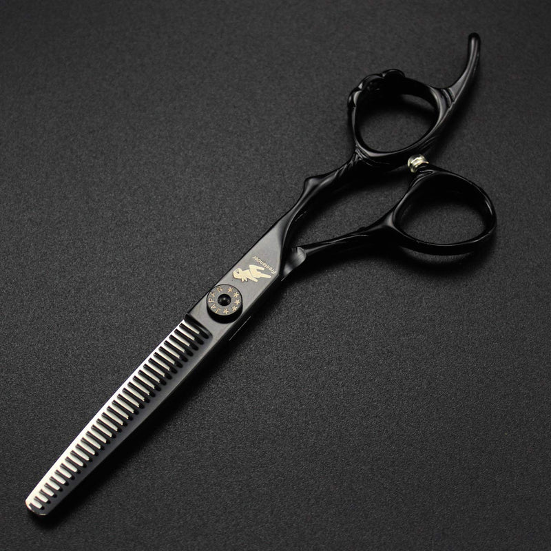 [Australia] - 6.0" Professional Japan 440C Hair Cutting Shears - Salon Hair Blending/Thinning/Texturizing Scissor for Barber or Home Use Black 