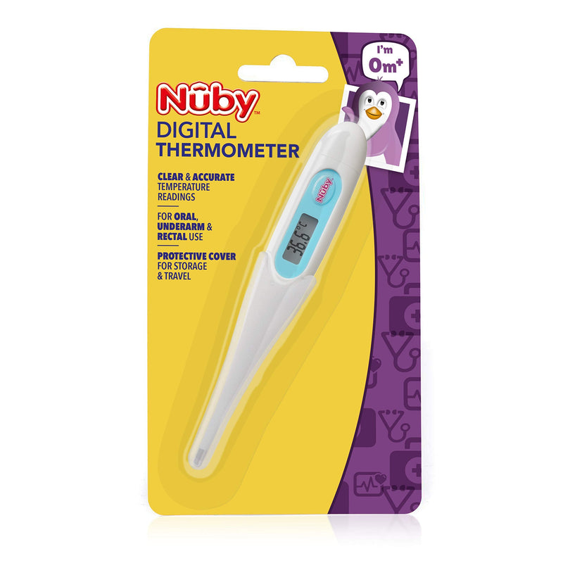 [Australia] - Nuby Digital Thermometer - Accurate Oral, Underarm & Rectal Use Thermometer with Hygienic Cover 