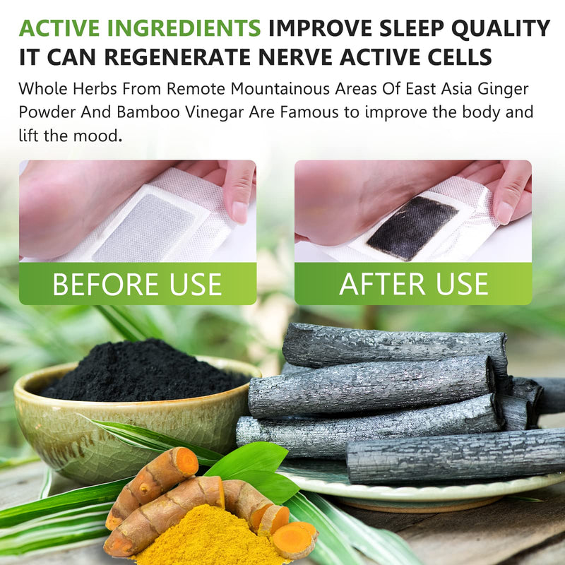 [Australia] - Detox Foot Pads, 20 PCS Body Deep Cleansing Detox Foot Pads, Natural Bamboo Vinegar Ginger, Improve Sleep Quality Enhance Blood Circulation, Remove Body Toxins 