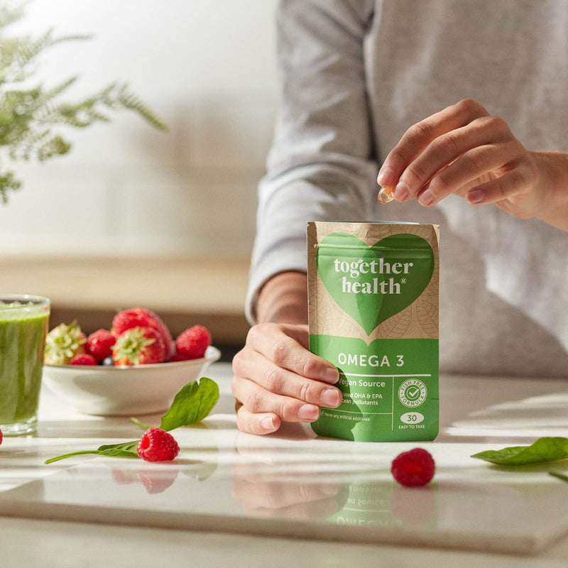 [Australia] - Algae Omega 3 – Together Health – Pure Algae Omega 3 – Unique Plant Source of DHA & EPA – Vegan Friendly - Made in The UK – Pack of 3 - 90 Softgels 90 Count (Pack of 3) 