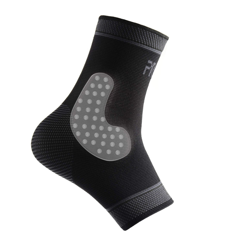 [Australia] - Protle Foot Socks Ankle Brace Compression Support Sleeve with Silicone Gel - Boosts Recovery from Joint Pain, Sprain, Plantar Fasciitis, Heel Spur, Achilles tendonitis Medium Pair-Black 