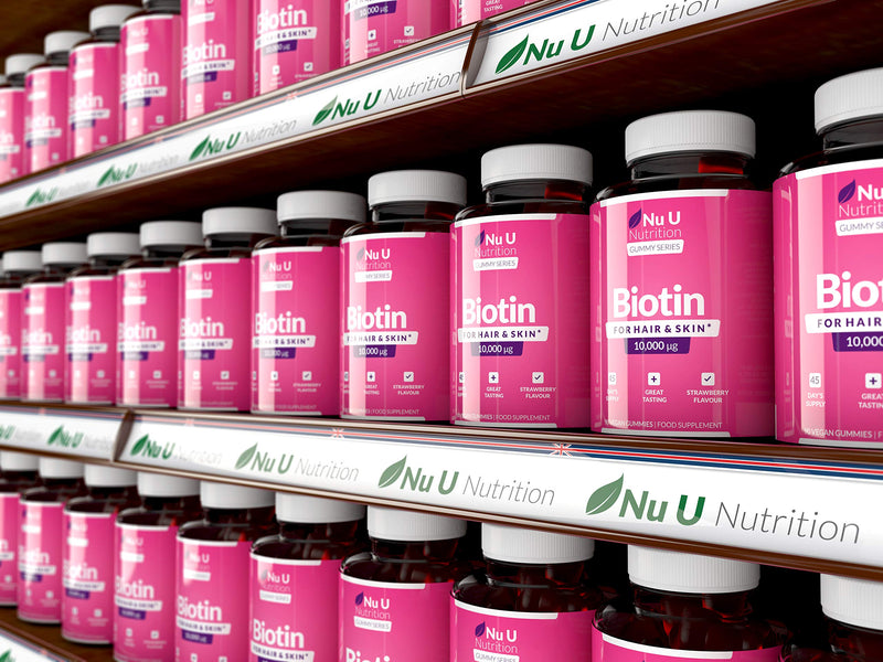 [Australia] - Biotin Hair Gummies - 10,000mcg Biotin - 90 Vegan Gummies not Tablets, 45 Day Supply - Supports Normal Skin & Hair Growth, Chewable Hair Vitamins 