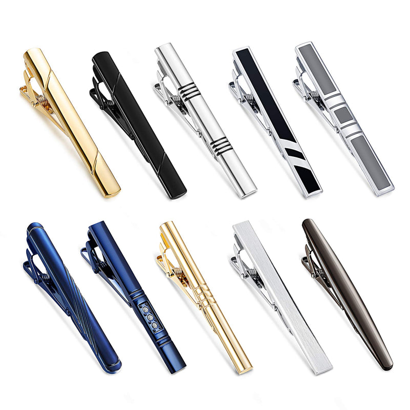 [Australia] - YADOCA Tie Clips Set for Men Regular Classic Tie Bar Clips Pinch Wedding Business Tie Clips with Gift Box 