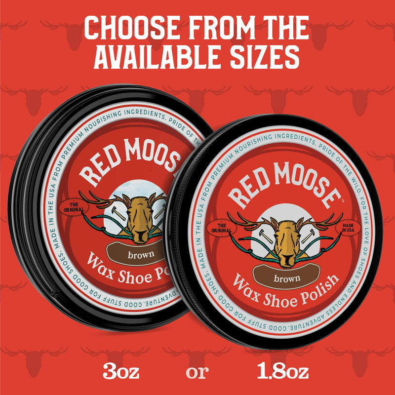 [Australia] - Wax Shoe Polish - Shine and Protect Leather Shoes and Boots - Red Moose 1.8 Oz Brown 