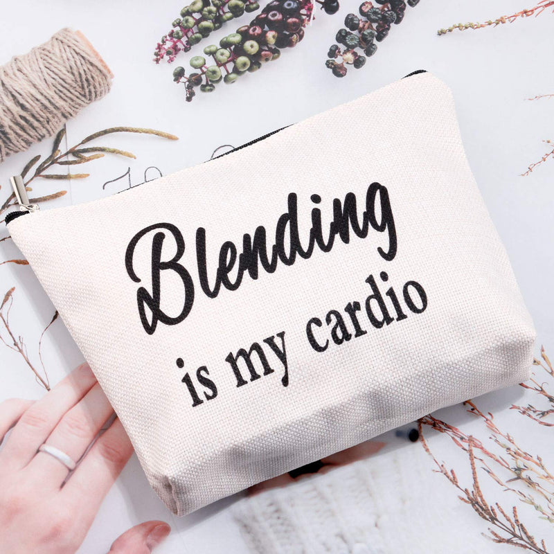 [Australia] - MBMSO Blending is My Cardio Cosmetic Bag Travel Makeup Bag Funny Makeup Artist Gifts Makeup Lovers Gifts (Cosmetic Bag) 