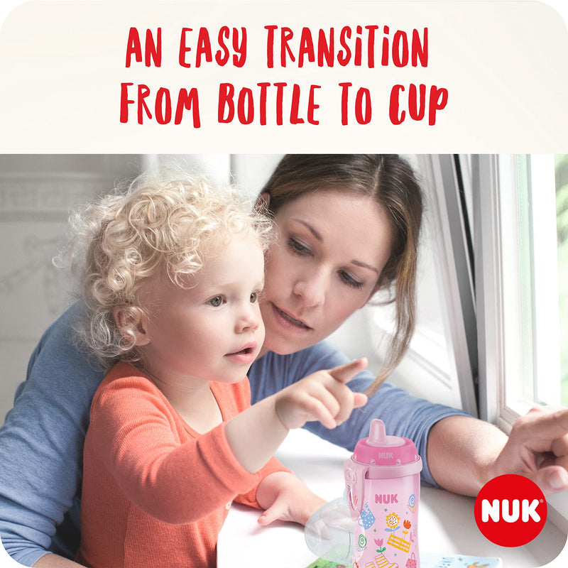[Australia] - NUK Kiddy Cup Night Toddler Cup | Glow in the Dark Sippy Cup | 12 Months+ | Leak-Proof Toughened Spout | Clip & Protective Cap | BPA-Free | 300 ml | Blue Glow-in-the-Dark 