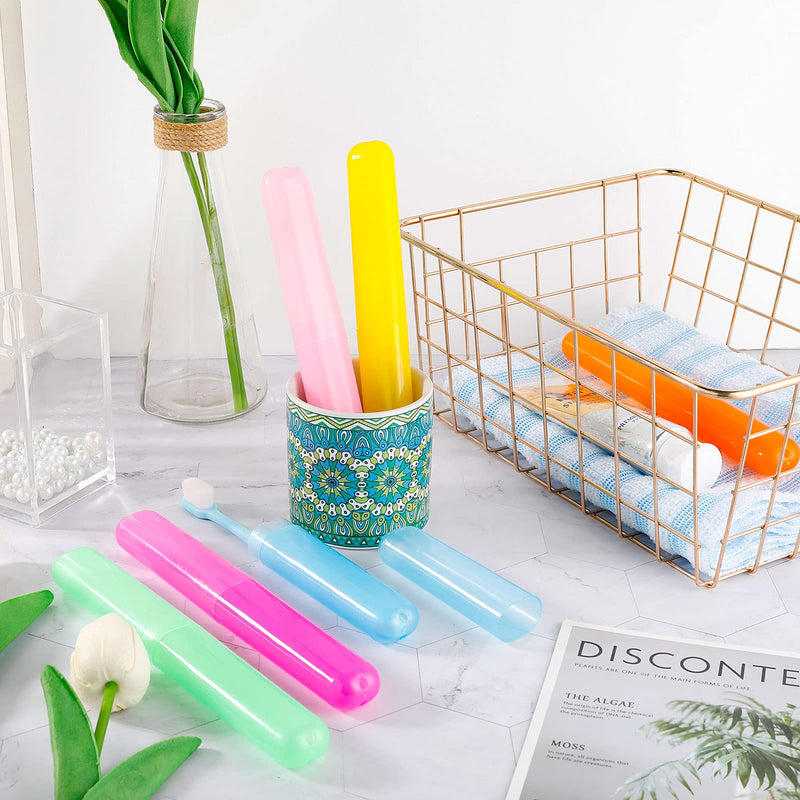 [Australia] - Firtink 6 Pieces Toothbrush Case Travel Cover, Plastic Toothbrush Case Travel Toothbrush Cover Eco-Friendly Toothbrush Storage Case for Daily Travel 