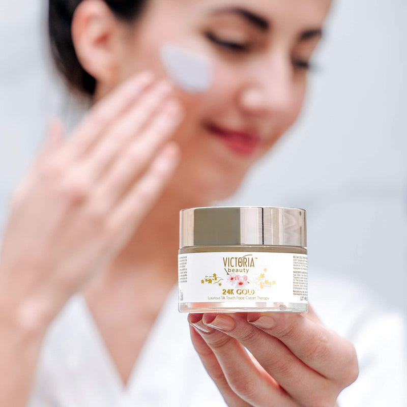 [Australia] - Victoria Beauty 24K Gold Luxurious Silk Touch Face Cream Therapy - Ideal Anti-Aging Moisturiser for an Ever-Youthful Skin, 50ml 