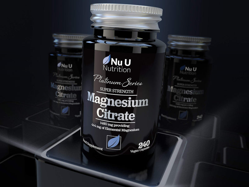[Australia] - Magnesium Citrate 1480mg - 240 Vegan Capsules - 4 Month Supply - Providing 444mg Elemental Magnesium - Magnesium Capsules not Magnesium Tablets - High Strength Magnesium Supplement 