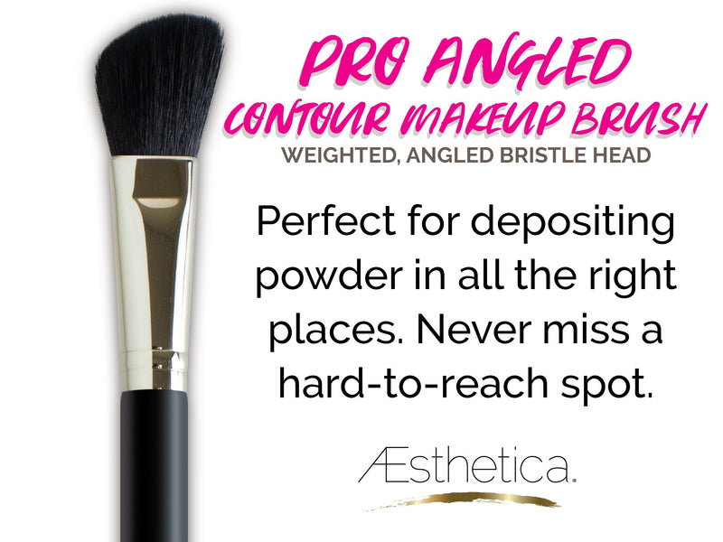 [Australia] - Aesthetica Pro Series 5-Piece Contouring and Highlighting Makeup Brush Set - Includes Large Powder, Foundation, Angled, Deluxe Fan & Precision Concealer Makeup Brushes - 100% Vegan & Cruelty Free 