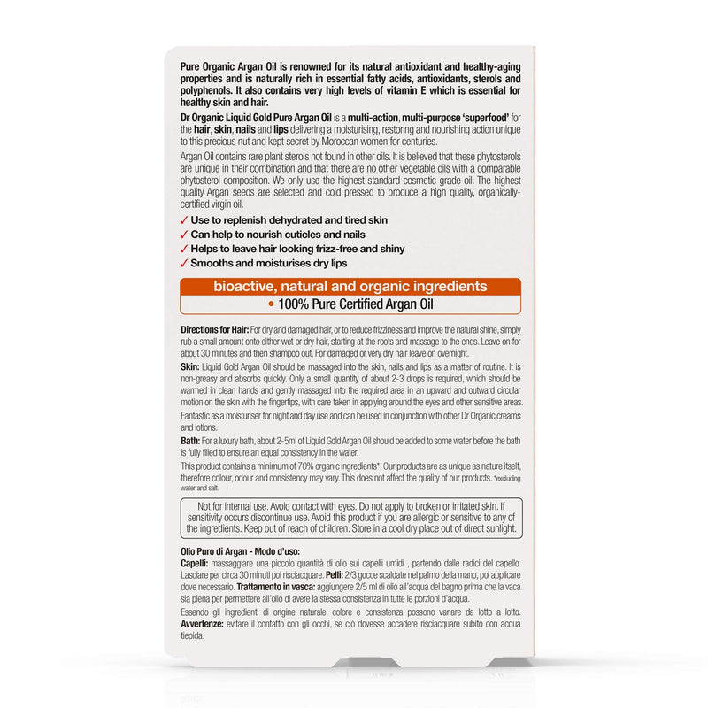 [Australia] - DR ORGANIC Liquid Gold 100% Pure Moroccan Argan Oil, 50 ml 