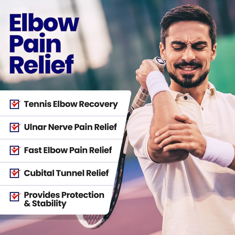 [Australia] - Elbow Splint Tendonitis Elbow Brace – Cubital Tunnel Brace for Sleeping - Tennis Elbow Support with Arm Compression Sleeve Elbow Immobilizer for Ulnar Nerve Brace Elbow Pain Men Women - Fits Most 