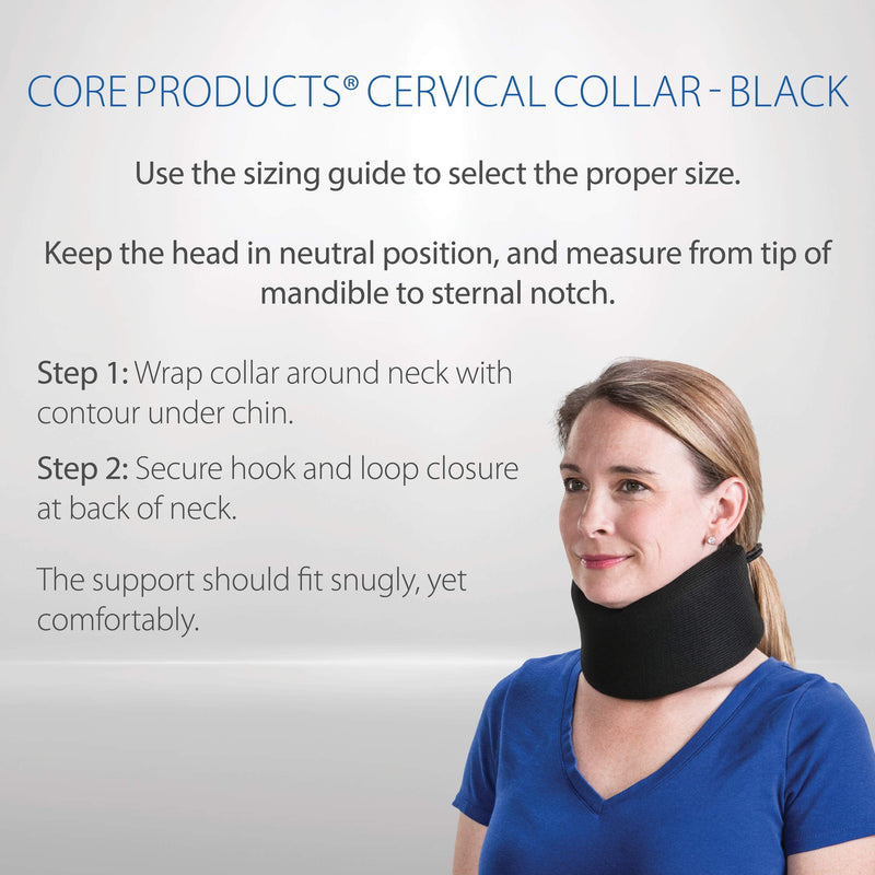 [Australia] - Core Products Foam Cervical Collar, Black - 2" 2 inch 