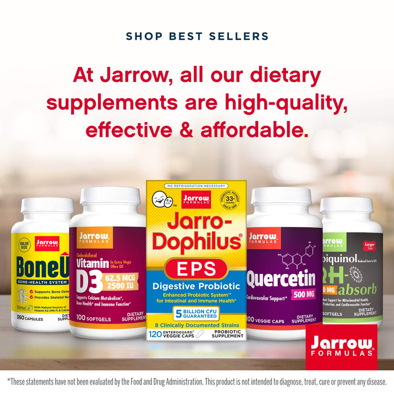 [Australia] - Jarrow Formulas Jarro-Dophilus EPS Higher Potency, Supports Intestinal and Immunal Health, 25 Billion Cells Per Veggie Capsules, 60 Count 