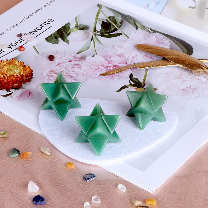 [Australia] - Hxswkk Green Aventurine Crystal Merkaba Stars Hand Carved Gemstones Therapy for Reiki Spiritual Energy Gifts 1inches 