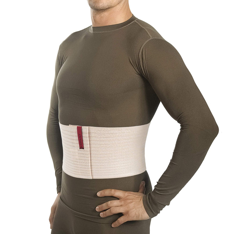 [Australia] - ORTONYX 6.25" Abdominal Binder for Men and Women / Postpartum Post-operative Post-surgery Wrap / Abdomen Navel Umbilical Hernia Support Belt / 524006 Beige S/M Small/Medium (Pack of 1) 