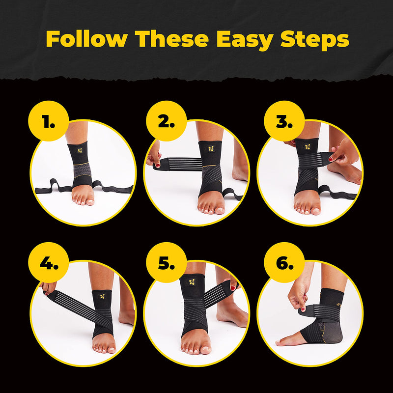 [Australia] - Ankle Brace for Women and Men - Adjustable Strap for Arch Support - Plantar Fasciitis Brace for Sprained Ankle Achilles Tendonitis Pain and Injured Foot - Breathable Copper Infused Nylon (Small) Small 